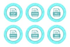 Set Of File Formats Icons Product Image 1