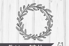 Floral X-mas Wreath SVG, Christmas Decor Cut File Product Image 3