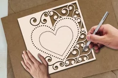 Heart card cover papercut - svg eps png ai pdf Product Image 2