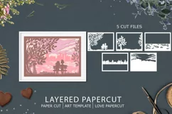 Love layered paper cut |I Love You card paper cut Product Image 1