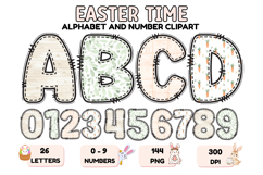 Easter Day Alphabet PNG - Letters &amp; Numbers Clipart 300 DPI Product Image 1