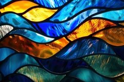 Stained Glass Waves Background Wallpaper Product Image 1