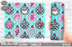 Retro Christmas Sublimation Skinny Tumbler Wrap| 20oz | Png Product Image 1