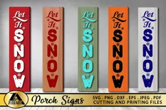 Christmas Porch Sign SVG PNG EPS DXF Let It Snow SVG Product Image 1