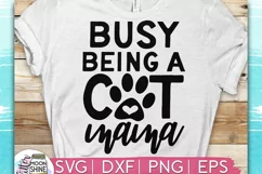 Busy Being A Cat Mama SVG DXF PNG EPS Cutting Files Product Image 1