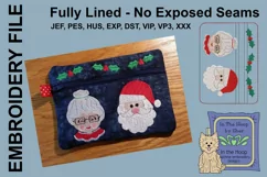 ITH Mr & Mrs Santa Zipper Bag - Fully Lined, 5X7 HOOP Product Image 1