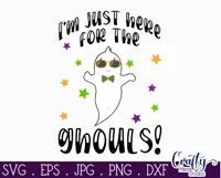 I'm Just Here For The Ghouls | Kid’s Halloween Svg Design Product Image 2