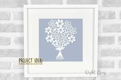 Flower bouquet paper cut design. SVG / DXF / EPS / PNG file Product Image 2
