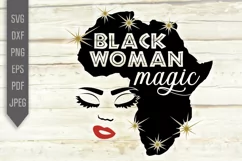 Black Women Magic Svg, png, dxf, eps. Afro American Hair Svg Product Image 2