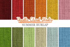 Colorful Summer Burlap Fabric digital paper pack, Colorful Bright Backgrounds, Burlap linen printables, Instant Download for Commercial Use Product Image 2