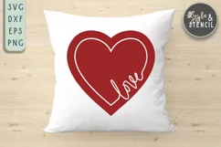 Valentine Love Heart SVG - PNG, DXF, EPS, SVG, Cut File Product Image 3