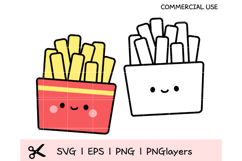 Kawaii French Fries SVG Bundle | Cute Fry Clipart Product Image 1