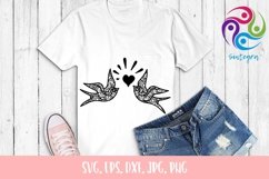 Zen Tangle Valentine Bird Svg File Product Image 2