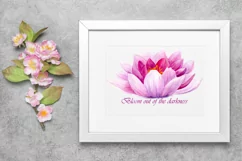 Lotus watercolor Flower, Watercolor Sublimation Design png Product Image 4