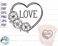 Love Heart with Flowers SVG | Valentine's Day SVG Product Image 3