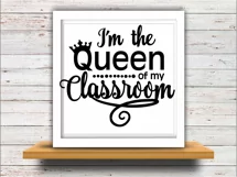 Teacher svg SVG DXF JPEG Silhouette Cameo Cricut math svg iron on Queen of my classroom Product Image 2