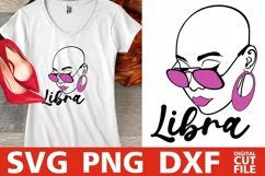 Libra Zodiac Sign svg, Bald Woman in Glasses svg, Melanin Product Image 2