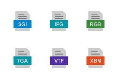 Set Of File Formats Icons Product Image 1