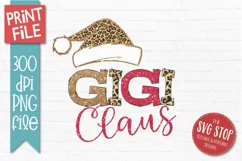 Gigi Claus Sublimation PNG | Family Christmas T-shirt Product Image 1