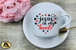 Valentines SVG Jesus in my Heart SVG Valentine Quote SVG Product Image 8