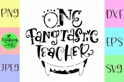 One fangtastic teacher svg, teacher halloween svg Product Image 2