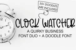 Clock Watcher Font Duo With Business Doodles - Free Font Of The Week Product Image 1