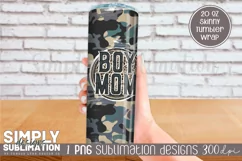 Boy Mom Camo Sublimation Tumbler Wrap Png Product Image 3