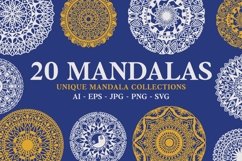 20 Unique Mandalas Template SVG Product Image 1