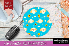 Dachshund Dog Car Coaster Cute Chibi Puppy Coaster PNG Product Image 1