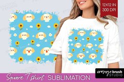 Dachshund Dog Square Tshirt Background Cute Chibi Puppy PNG Product Image 1