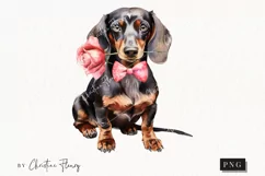 Valentine Dachshund Dog PNG | Valentine's Day Clipart Product Image 1