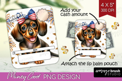 Dachshund Dog Money Card PNG 4th of July Money Card Holder Product Image 1