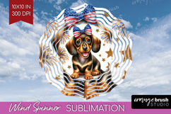 Dachshund Dog Wind Spinner Sublimation PNG Patriotic Dog Product Image 1