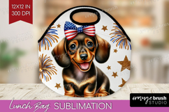 Dachshund Dog Lunch Bag Patriotic Dog Lunch Bug PNG Product Image 1