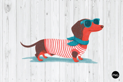 Dachshund PNG, Sausage Dog PNG, Retro Dachshund PNG Product Image 1
