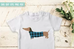 Dachshund SVG | Dog SVG | Buffalo Plaid SVG | Christmas SVG Product Image 2