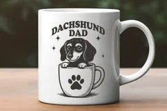 Dachshund Dad SVG PNG | Funny Wiener Dog Coffee Cup Clipart Product Image 2