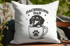 Dachshund Dad SVG PNG | Funny Wiener Dog Coffee Cup Clipart Product Image 3