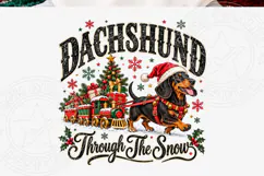 Dachshund Express Through the Snow PNG Product Image 5