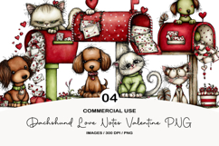 Dachshund Love Notes Valentine PNG Product Image 1