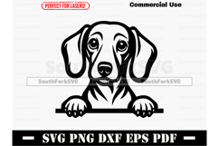 Peeking Dachshund Wiener Dog SVG PNG DXF EPS PDF Product Image 1