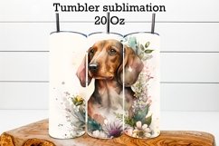  Cute dachshund sublimation design wrap 20 Oz, dog tumbler design, animals tumbler sublimation wrap.