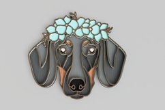 Pet Portrait Laser Cut File - Floral Dog - Dachsund Product Image 4