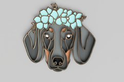 Pet Portrait Laser Cut File - Floral Dog - Dachsund Product Image 3