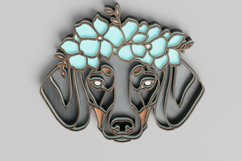 Pet Portrait Laser Cut File - Floral Dog - Dachsund Product Image 5