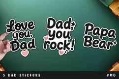 Fathers Day stickers | 3 Unique Designs for Dad Product Image 1