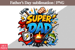 Super Dad Sublimation Fathers day tshirt, Superman Product Image 1