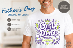 Girl Dad Raising Champions Funny Father’s Day Doodle tshirt Product Image 1