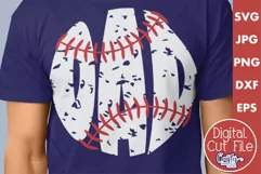 Grunge Baseball Dad | Sports Svg Design Cut File Product Image 1