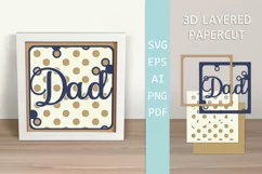 Dad card Layered papercut card for Father Dad Fathers Day